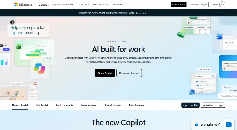 The Microsoft 365 Copilot Agent Store homepage