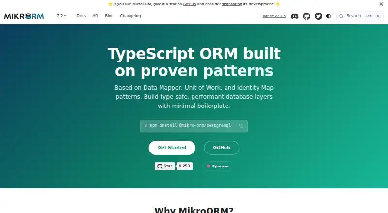 MikroORM's website