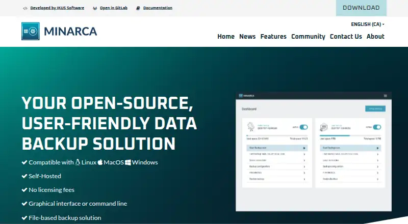 The Minarca homepage