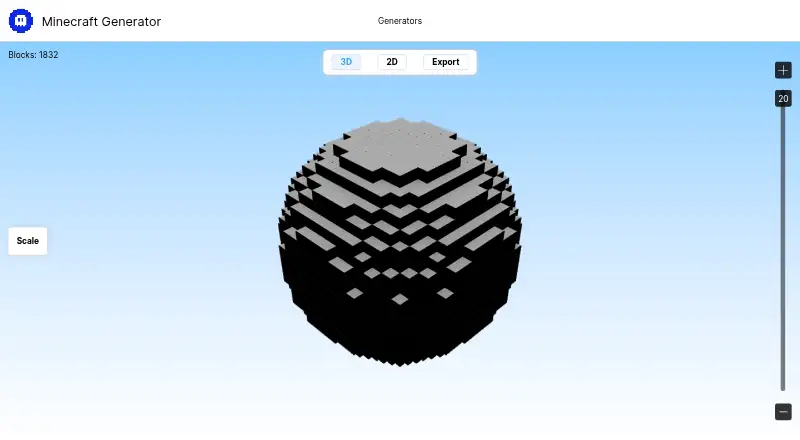 Minecraft Generator Sphere Generator's website