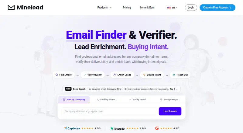 Minelead's website