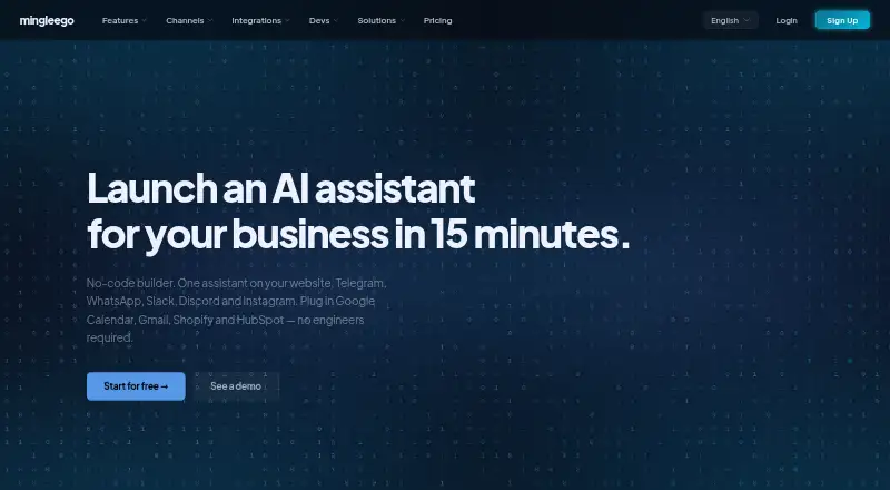 The Mingleego homepage