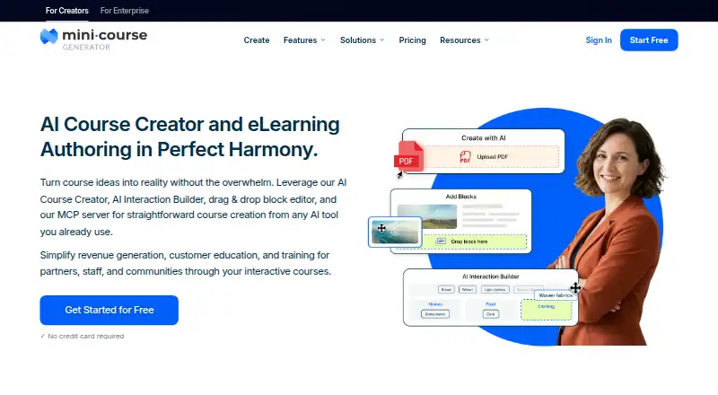 Mini Course Generator's website