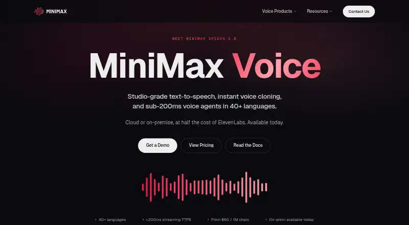 The MiniMax Speech homepage