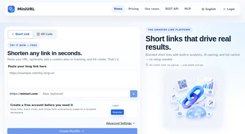 MiniURL's website