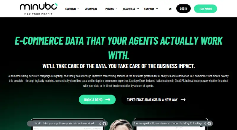 The minubo homepage