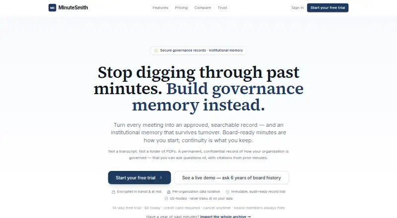 The MinuteSmith homepage