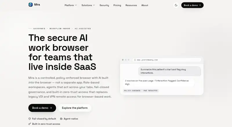 The Mira homepage