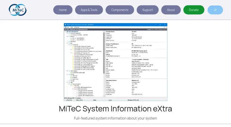 MiTeC System Information X's website