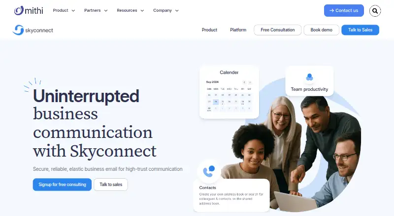 Mithi SkyConnect's website