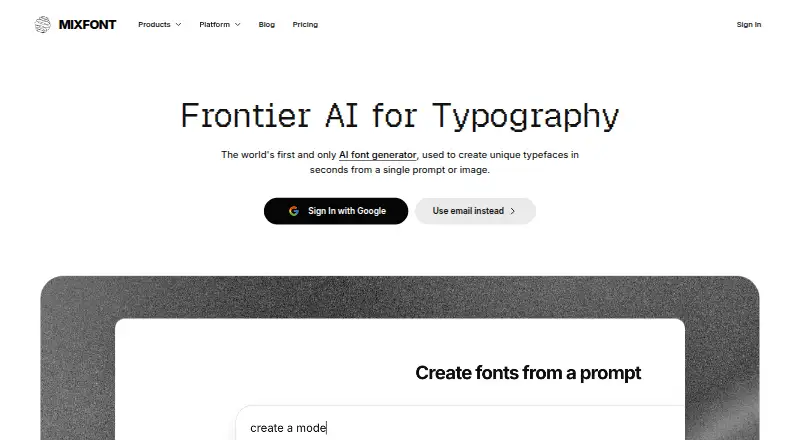 The Mixfont homepage