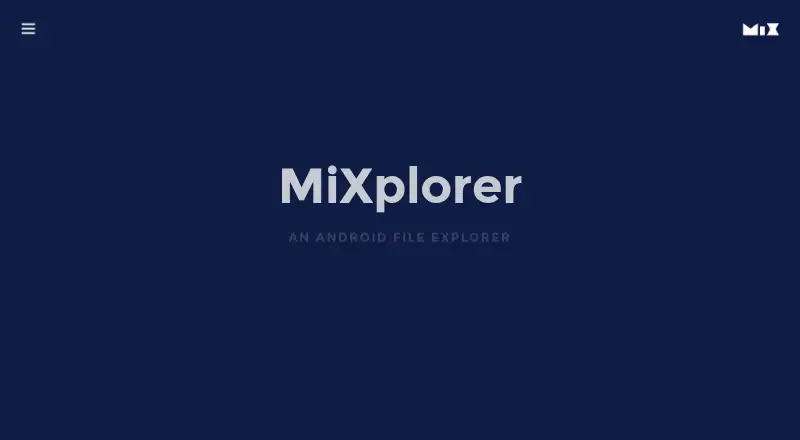 The MiXplorer homepage