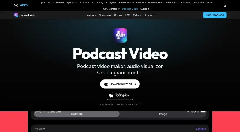 Podcast Video's website