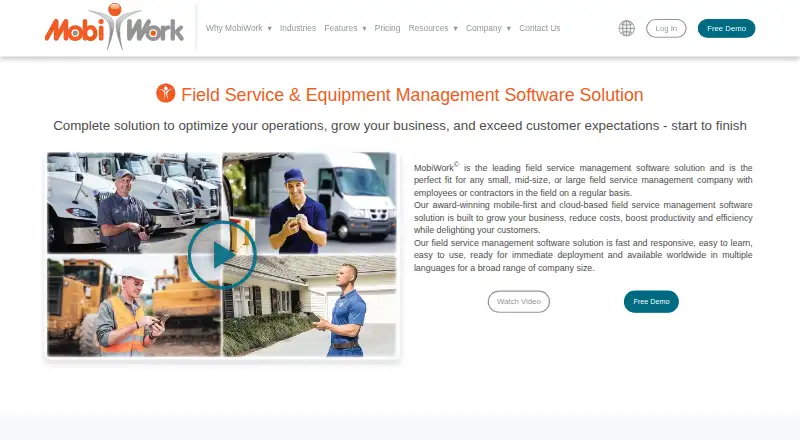 The MobiWork homepage