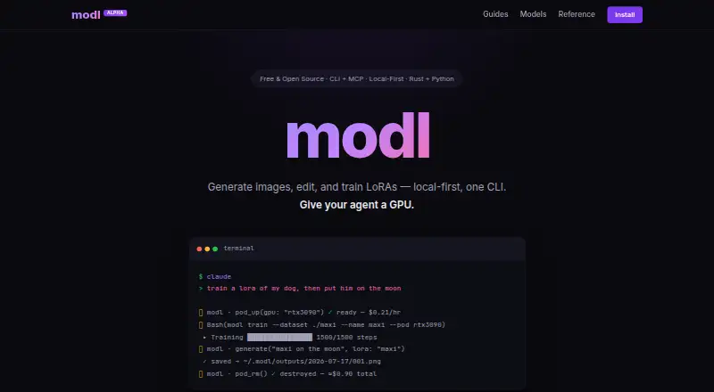 The modl homepage