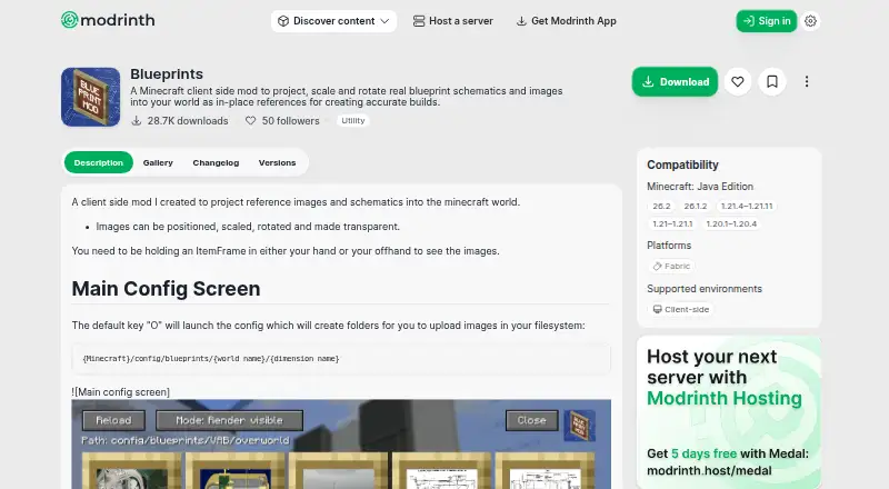 The Blueprints homepage