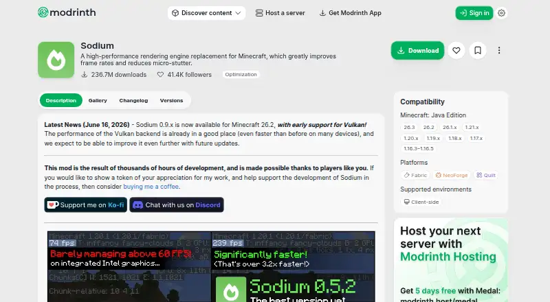 The Sodium homepage