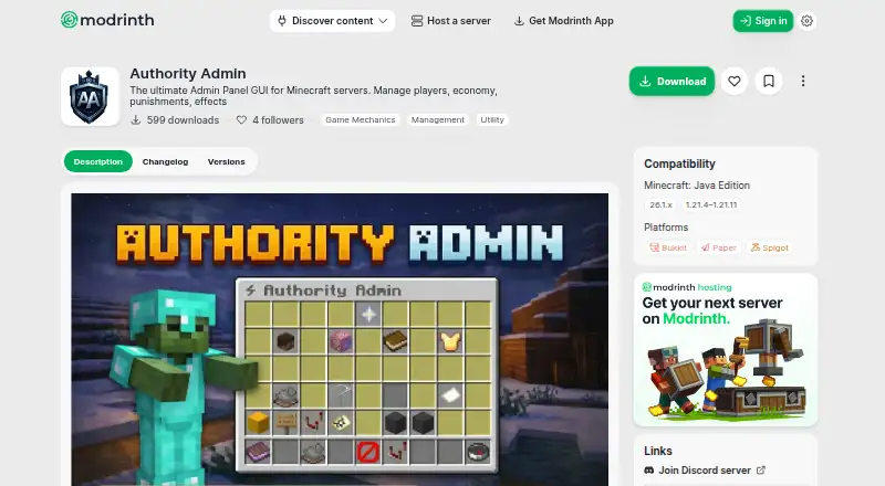 Authority Admin's website