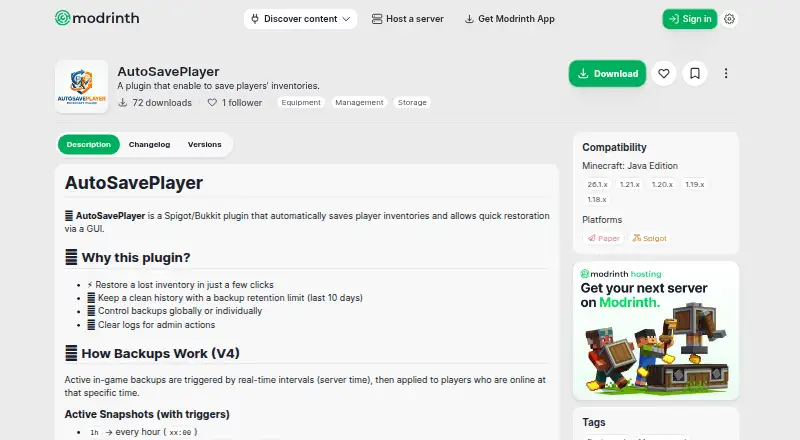 AutoSavePlayer's website