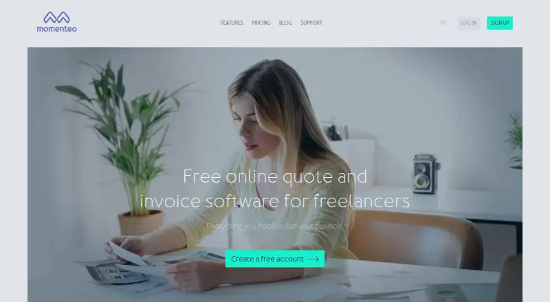 The Momenteo homepage