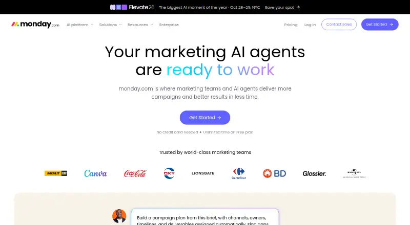 monday work management's website