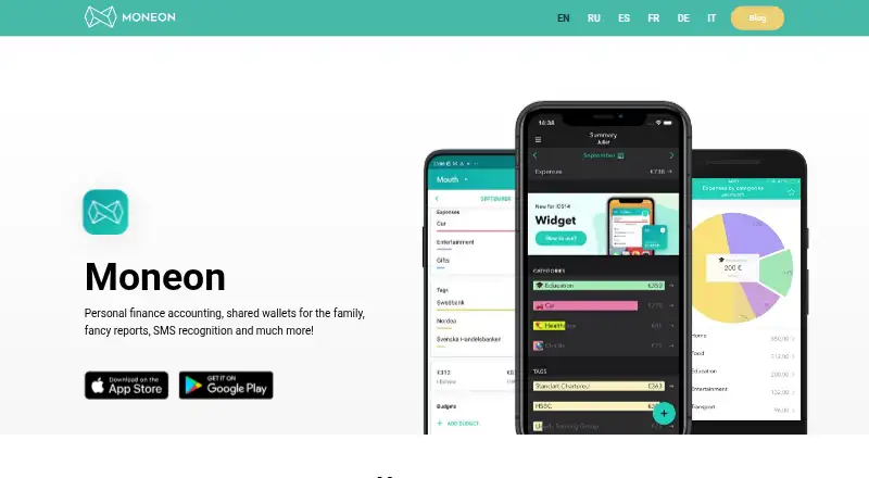 The Moneon homepage