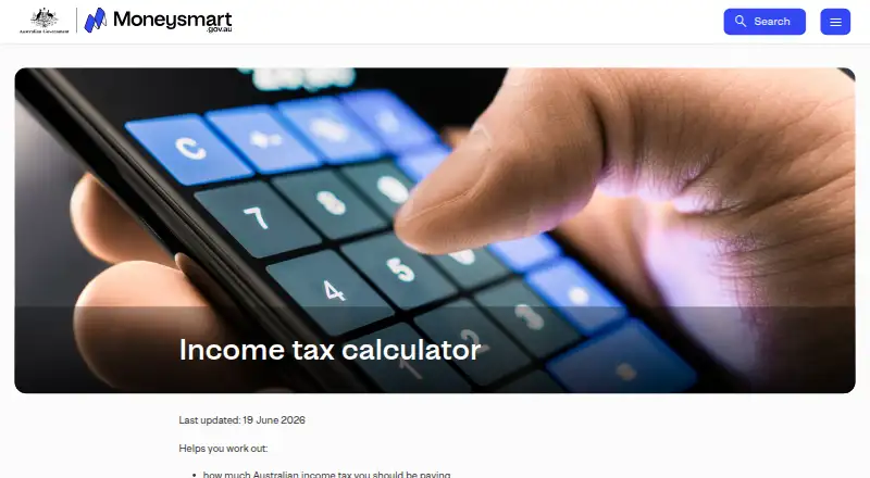 Australian Income Tax Calculator's website