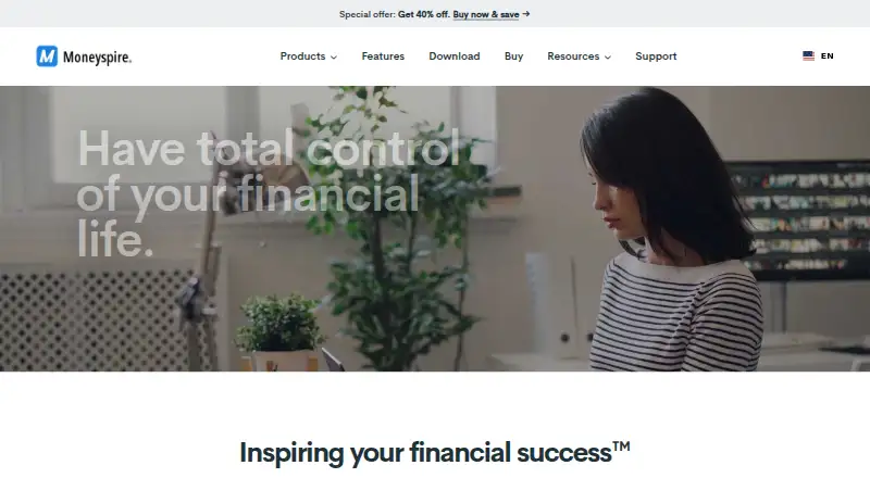 The Moneyspire homepage