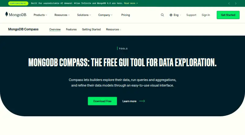 MongoDB Compass's website