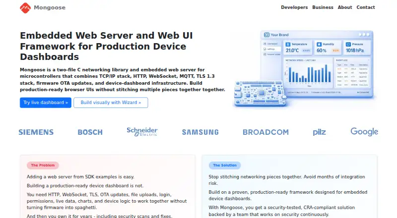 Mongoose Web Server's website