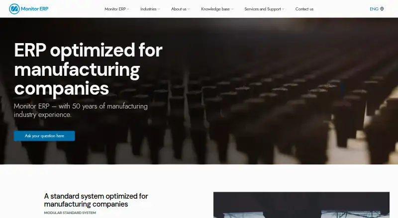 Monitor ERP System's website