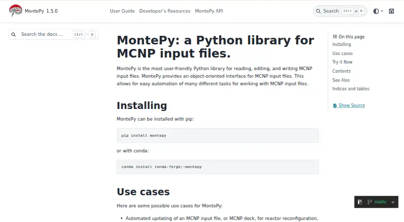 The MontePy homepage