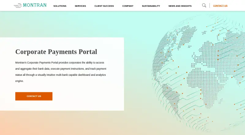 Montran Corporate Payments Portal's website