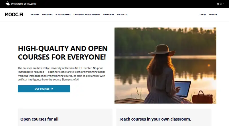 The MOOC.fi homepage