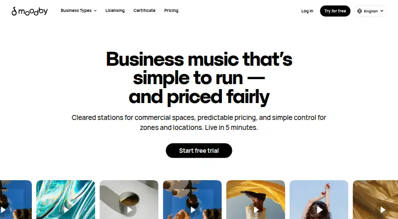 The Moodby homepage