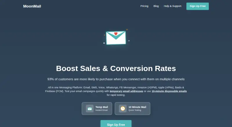 MoonMail's website