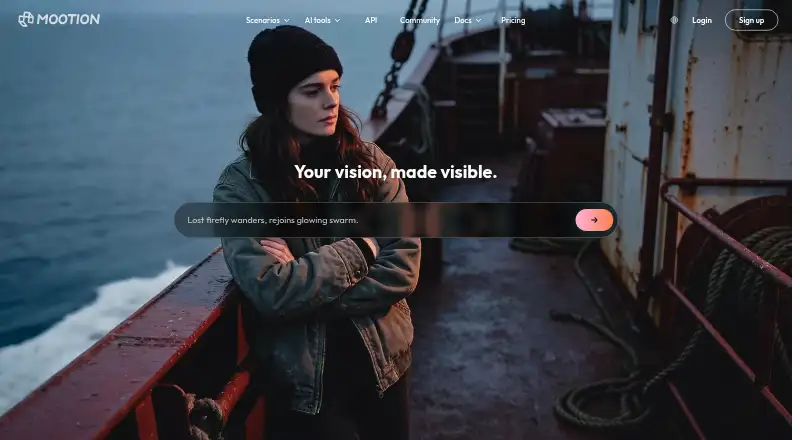 The Mootion homepage