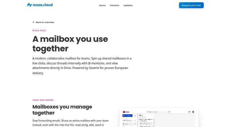 Mosa Mail's website