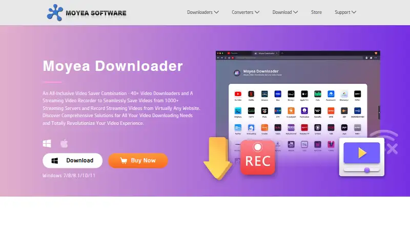 Moyea Downloader's website