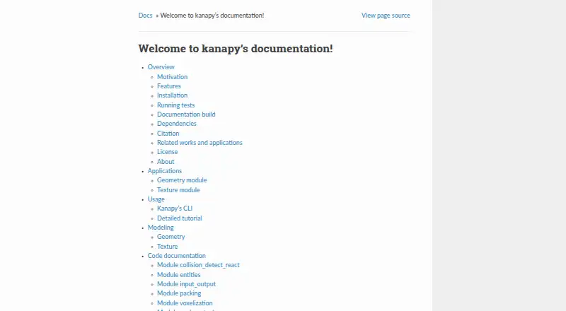 The Kanapy homepage