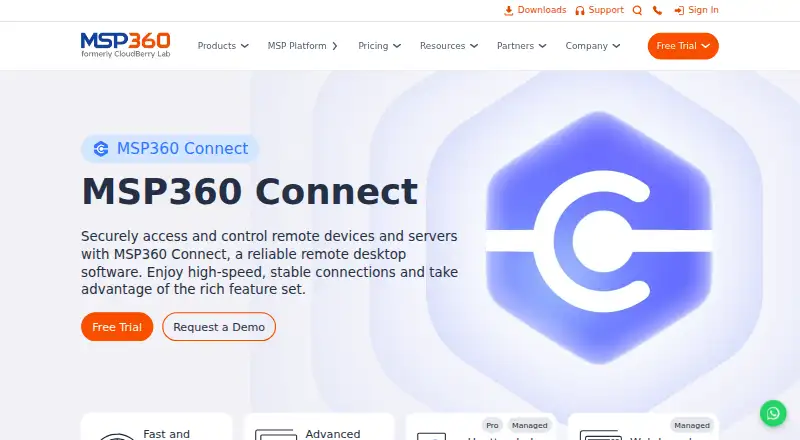 MSP360 Connect's website
