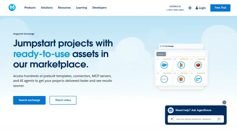 MuleSoft Anypoint Exchange's website