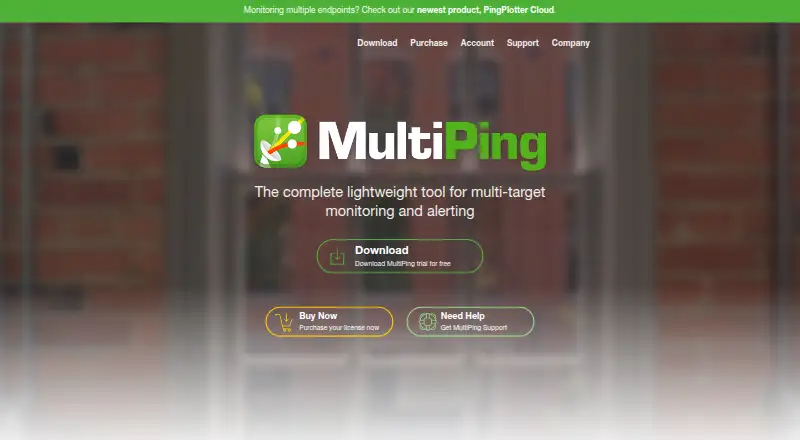 MultiPing's website