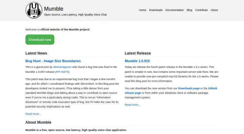 Mumble's website
