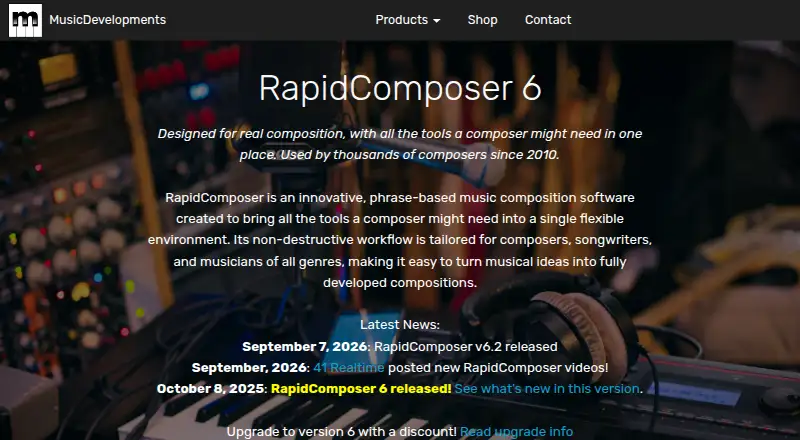 RapidComposer's website