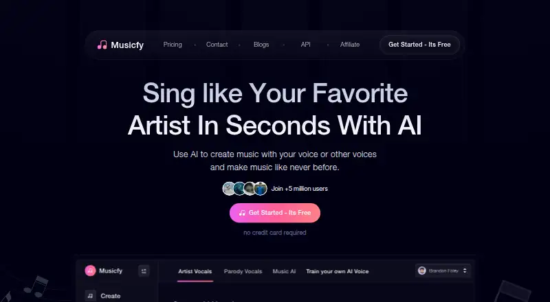 Musicfy's website