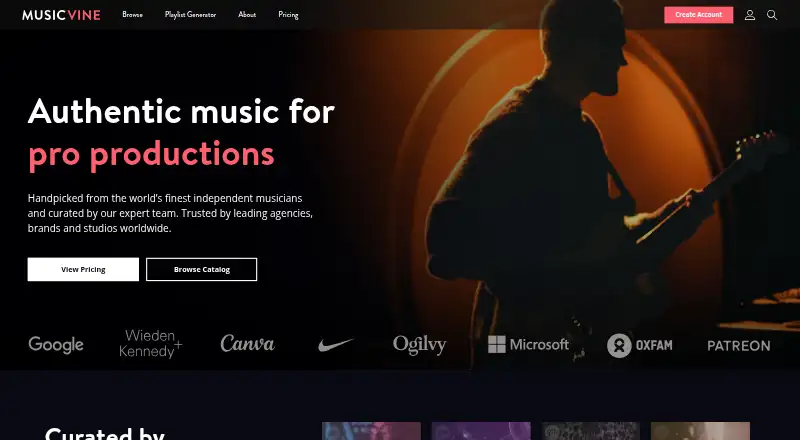 Music Vine's website