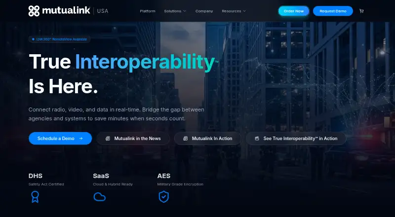 Mutualink LNK360's website