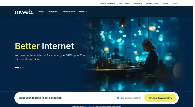 Mweb Mail's website
