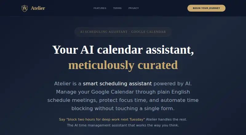 The Atelier homepage